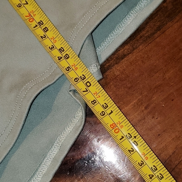 SEAFOAM green blue tunic sharkbite short sleeve top Medium - Picture 7 of 8